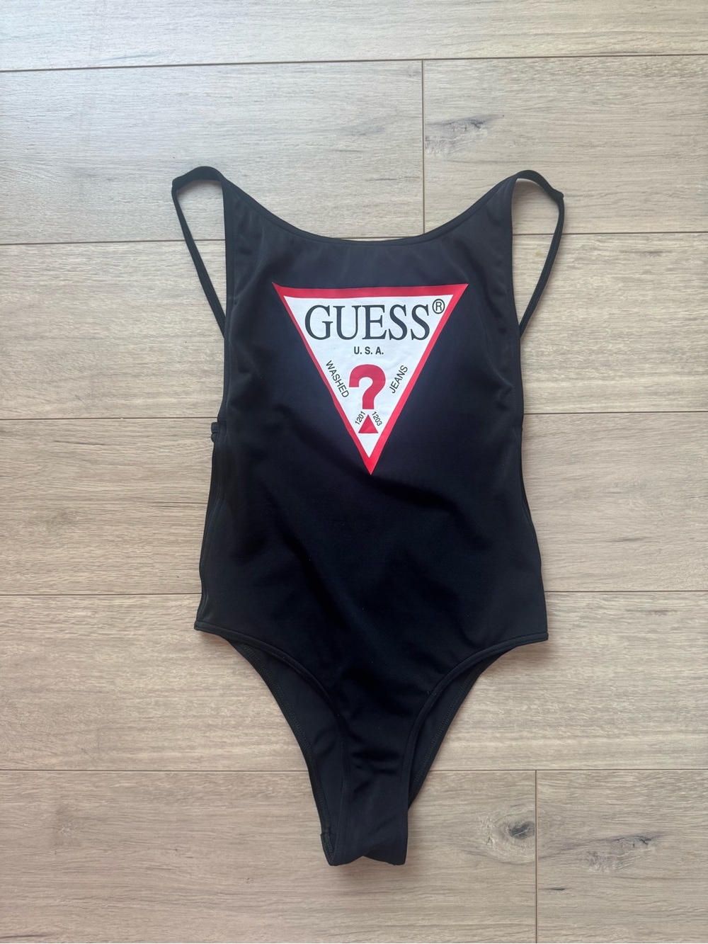 Guess Logo One Piece Swimsuit (Black)